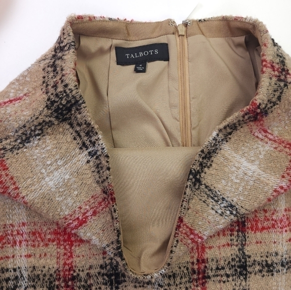 Talbots Tan Plaid Wool Blend Skirt Sz 4 - Picture 5 of 13
